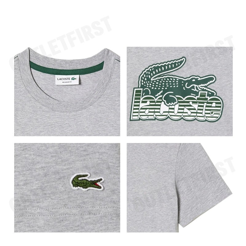 LACOSTE รุ่น   MEN'S LACOSTE COTTON JERSEY PRINT T-SHIRT CODE: TH5070 10 CCA เสื้อยืดคอกลม เสื้อยืด เสื้อผู้ชาย