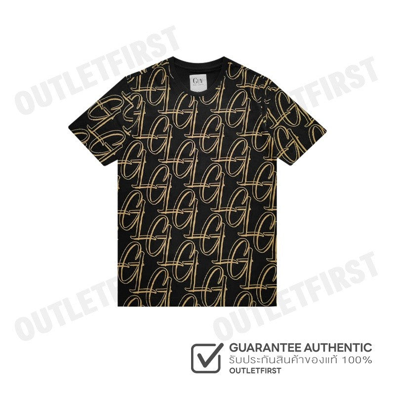 GUY LAROCHE รุ่น  SHORT SLEEVE SLIMFIT PRINTED T-SHIRT CODE: DKT5200S3BL เสื้อยืดคอกลมชาย เสื้อผู้ชาย เสื้อยืด
