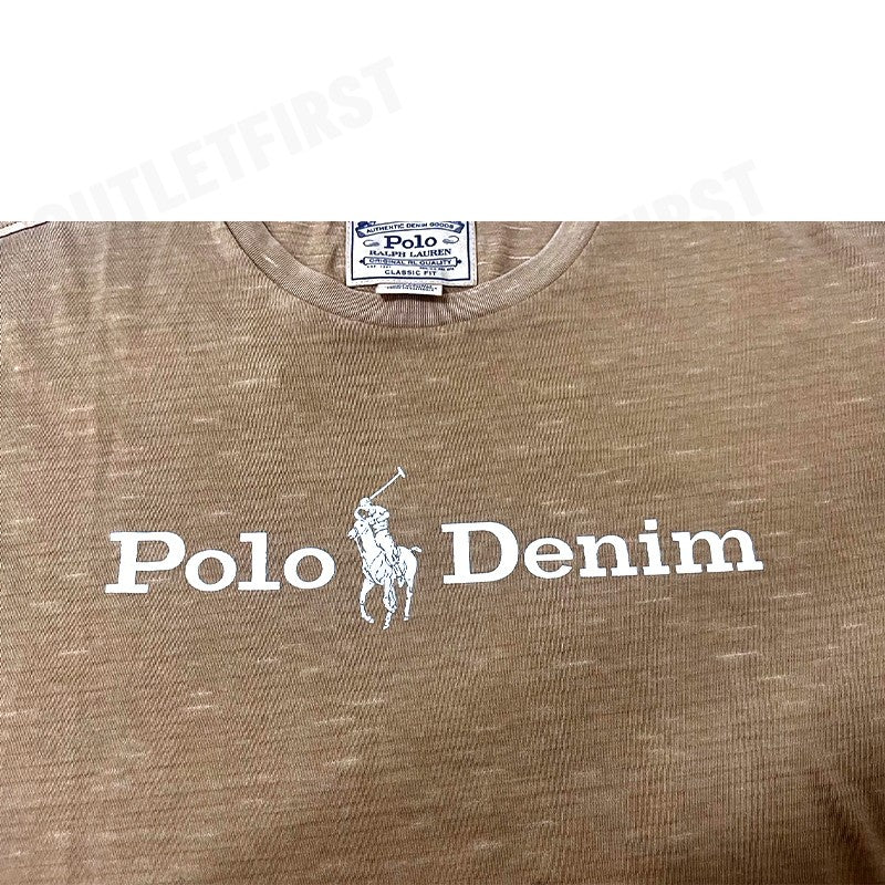 POLO RALPH LAUREN รุ่น  GRAPHIC POLO DENIM COTTON TEE CODE: 710865496007 เสื้อยืดคอกลม เสื้อผู้ชาย เสื้อยืดแขนสั้น