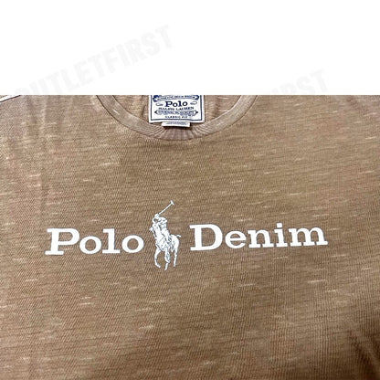 POLO RALPH LAUREN รุ่น  GRAPHIC POLO DENIM COTTON TEE CODE: 710865496007 เสื้อยืดคอกลม เสื้อผู้ชาย เสื้อยืดแขนสั้น