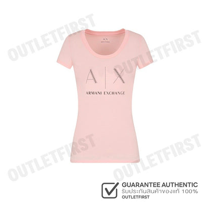 ARMANI EXCHANGE รุ่น EMBELLISHED SLIM FIT PIMA COTTON T-SHIRT CODE: 8NYT83 YJ16Z 7415 เสื้อยืดคอกลม เสื้อยืดผู้หญิง