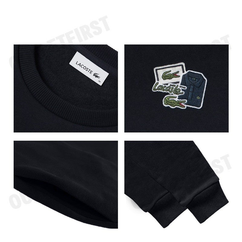 LACOSTE รุ่น ARCHIVE BADGE MIX SWEATSHIRT DRESS CODE: EF6561 10 166 เดรสสเวตเตอร์หญิง เดรสแขนยาว เดรสคอกลม