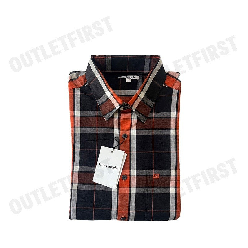 GUY LAROCHE รุ่น MEN'S PLAID LONG SLEEVES SHIRT CODE: BAB1200S3BL เสื้อเชิ้ตแขนยาว เสื้อเชิ้ตคอปก เสื้อเชิ้ตผู้ชาย