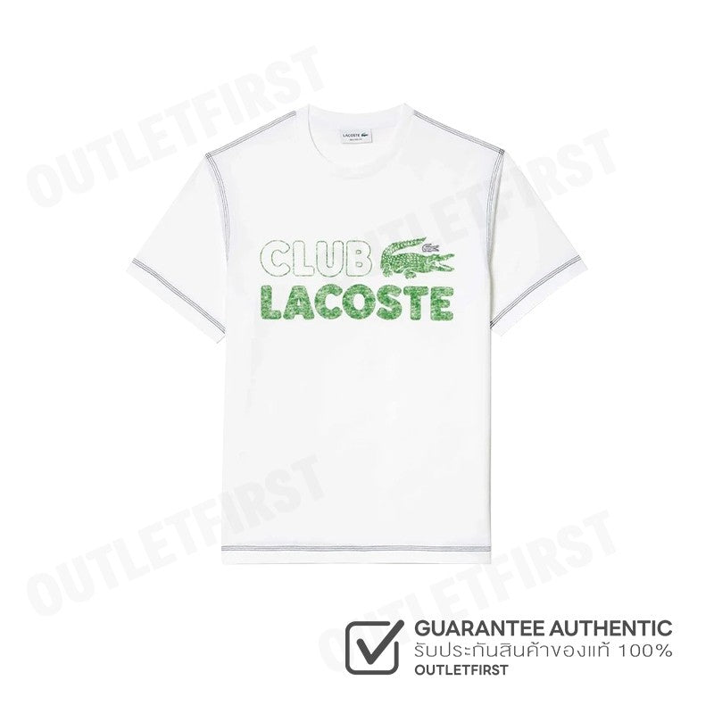 LACOSTE รุ่น MEN'S LACOSTE VINTAGE PRINT ORGANIC COTTON T-SHIRT CODE: TH5440 10 001 เสื้อยืดคอกลม เสื้อยืดแขนสั้นผู้ชาย