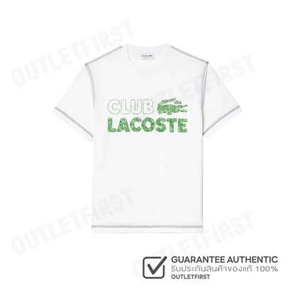LACOSTE รุ่น MEN'S LACOSTE VINTAGE PRINT ORGANIC COTTON T-SHIRT CODE: TH5440 10 001 เสื้อยืดคอกลม เสื้อยืดแขนสั้นผู้ชาย
