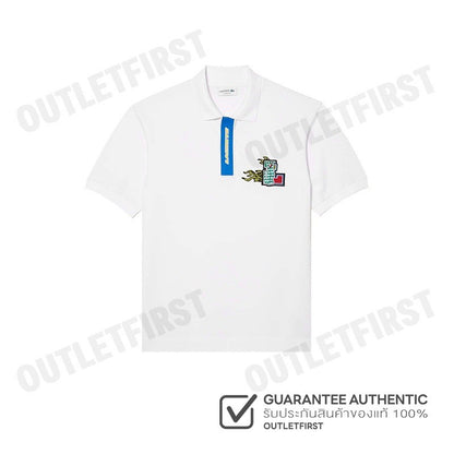 LACOSTE รุ่น MEN'S CONTRAST PLACKET AND CROCODILE BADGE POLO CODE: PH1465 10 001 เสื้อโปโล เสื้อโปโลแขนสั้น