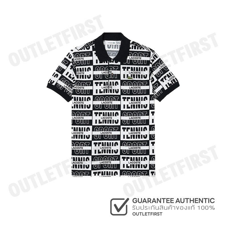 LACOSTE รุ่น ORIGINAL L.12.12 TWO TONE BADGE PRINT POLO SHIRT CODE: PH2057 10 001 เสื้อโปโล เสื้อโปโลแขนสั้น