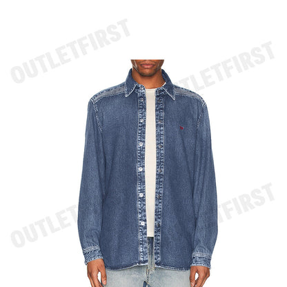 DIESEL รุ่น SIMPLY DENIM SHIRT CODE: A09157 068CZ 03318 เสื้อแจ็คเก็ตแขนยาว เสื้อผู้ชาย เสื้อยีนส์