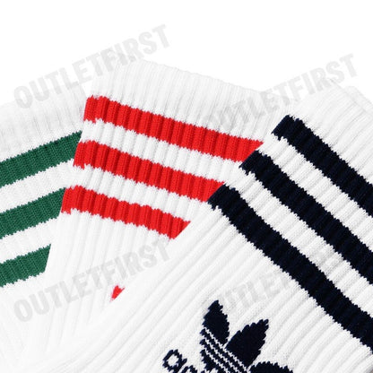 ADIDAS รุ่น MID CUT CREW SOCKS 3 PAIRS CODE: IL5026 ถุงเท้า ถุงเท้าอดิดาส ถุงเท้าสีขาว