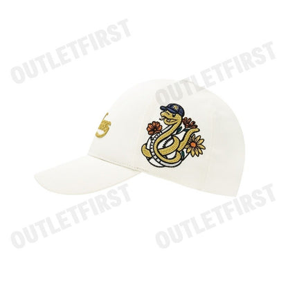 MLB รุ่น NEW YEAR SNAKE STRUCTURED BALL CAP MODEL CODE: 3ACPQ015N 50CRM หมวกแก็ป หมวกเบสบอล หมวกสีครีม