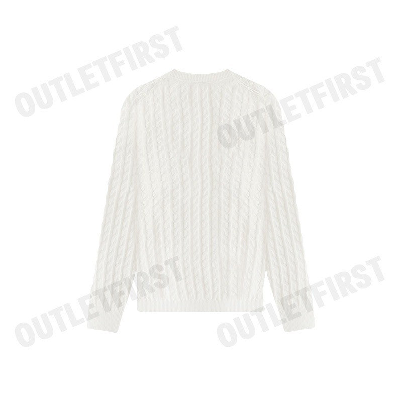 CALVIN KLEIN JEANS รุ่น MEN'S WINTER CASUAL COTTON SWEATER CODE: J326795 YBI เสื้อไหมพรม เสื้อผู้ชาย สีครีม