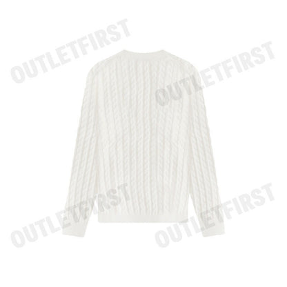 CALVIN KLEIN JEANS รุ่น MEN'S WINTER CASUAL COTTON SWEATER CODE: J326795 YBI เสื้อไหมพรม เสื้อผู้ชาย สีครีม