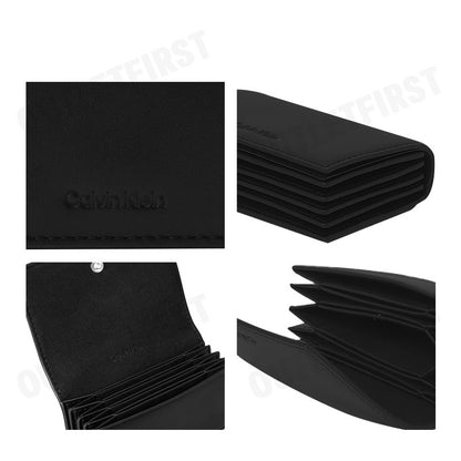 CALVIN KLEIN รุ่น WOMEN'S CK WALLET FLAP ACCORDION CARD CASE CODE:4F1004G UB1 กระเป๋าสตางค์ผู้หญิง กระเป๋าสีดำ กระเป๋าCK