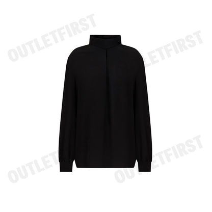 ARMANI EXCHANGE  รุ่น WOMEN'S CREPE DE CHINE SHIRT WITH BOW CODE: 6DYH04 YN6UZ 1200 เสื้อเบลาส์ผู้หญิง เสื้อสีดำ