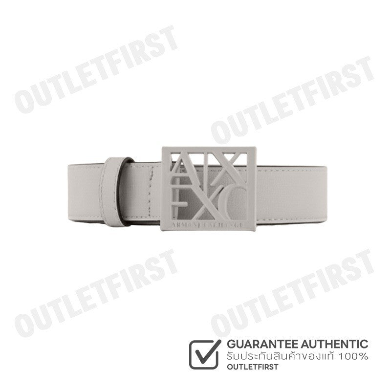 ARMANI EXCHANGE รุ่น WOMEN'S BELT WITH SQUARE WITH LOGO CODE: 941130 0A874 14349 เข็มขัดผู้หญิง สีเบจ เทา เข็มขัดArmani