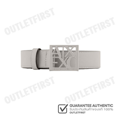 ARMANI EXCHANGE รุ่น WOMEN'S BELT WITH SQUARE WITH LOGO CODE: 941130 0A874 14349 เข็มขัดผู้หญิง สีเบจ เทา เข็มขัดArmani