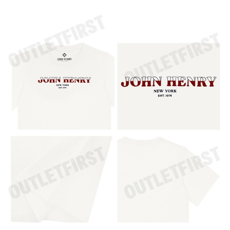 JOHN HENRY รุ่น MEN'S SLIM FIT T-SHIRT (WHITE) CODE: JH S125MTSSM27 เสื้อยืดคอกลมผู้ชาย เสื้อสีขาว เสื้อจอร์นเฮนรี่