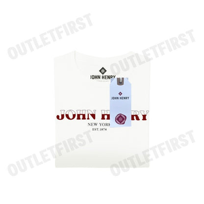 JOHN HENRY รุ่น MEN'S SLIM FIT T-SHIRT (WHITE) CODE: JH S125MTSSM27 เสื้อยืดคอกลมผู้ชาย เสื้อสีขาว เสื้อจอร์นเฮนรี่