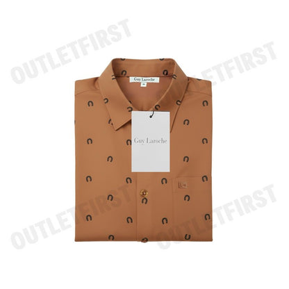 GUY LAROCHE MAN'S SHORT SLEEVES SHIRT COLOR BROWN CODE: BAC9202W3BR