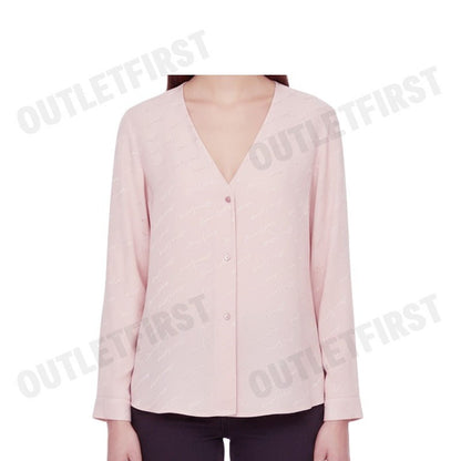ARMANI EXCHANGE รุ่น OVER FIT SHIRT IN FABRIC WITH ALL OVER LOGO CODE: 6DYC20 YN4VZ 14BQ เสื้อเบลาส์ผู้หญิง เสื้ออมานี่