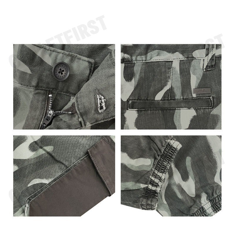 ARMANI EXCHANGE รุ่น MEN'S CAMOUFLAGE CARGO PANTS WITH VELVET POCKETS CODE: 6DZP01 ZN4ZZ 4891 กางเกงขายาว กางเกงผู้ชาย