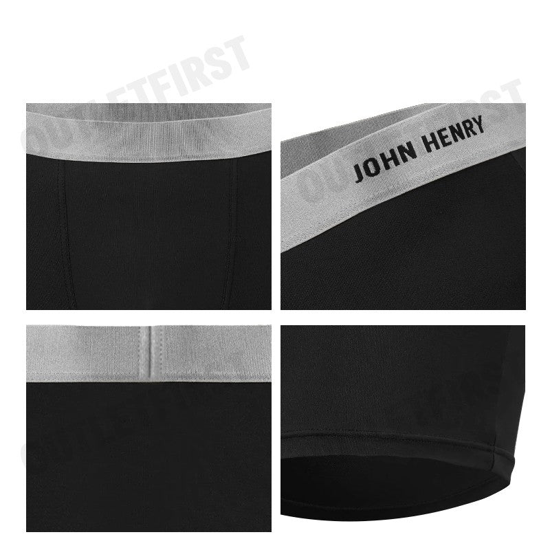JOHN HENRY รุ่น UNDERWEAR SILVER&GOLD SERIES MEN'S BOXER BRIEFS CODE: JU JU3G003 (BLACK) กางเกงชั้นในผู้ชาย กางเกงในจอน