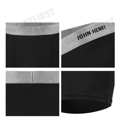 JOHN HENRY รุ่น UNDERWEAR SILVER&GOLD SERIES MEN'S BOXER BRIEFS CODE: JU JU3G003 (BLACK) กางเกงชั้นในผู้ชาย กางเกงในจอน