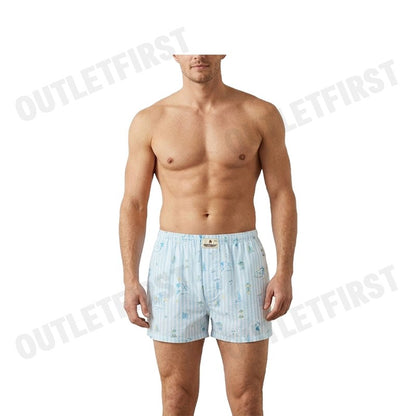 HUSH PUPPIES รุ่น MEN'S BOXER SHORTS SLEEPWEAR CODE: HU H3W284 (BLUE) กางเกงขาสั้นผู้ชาย กางเกงบ๊อกเซอร์ กางเกงฮัชพัพพีส