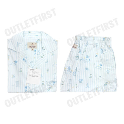 HUSH PUPPIES รุ่น MEN'S SHORT-SLEEVE SLEEPWEAR SET CODE: HU H8B178 (BLUE) เซ็ทชุดนอนผู้ชาย เสื้อแขนสั้น กางเกงขายาว