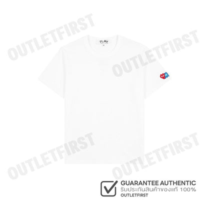 PLAY COMME DES GARÇONS รุ่น WOMEN T-SHIRT CODE: AZ-T327 (WHITE) เสื้อยืดคอกลมผู้หญิง เสื้อหัวใจแดงเอเลี่ยน เสื้อแขนสั้น