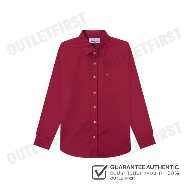 JOHN HENRY รุ่น MEN'S LONG SLEEVES SLIM FIT SHIRT (RED) CODE: JH F424MSLSM29 เสื้อเชิ้ต เสื้อแขนยาว เสื้อเชิ้ตผู้ชาย