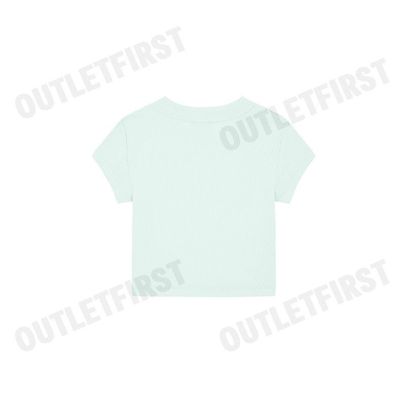 CALVIN KLEIN JEANS รุ่น MONOLOGO BABY TEE CODE: 47AB802 D1T เสื้อครอป เสื้อผู้หญิง เสื้อแขนสั้น