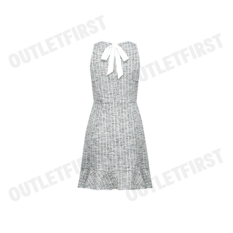 G2000 รุ่น WOMEN CLOTHING MERMAID HEM BOW BACK TWEED DRESS FIT & FLARE SHAPE CODE: 4623139601 ชุดเดรสผู้หญิง เดรสสีขาว