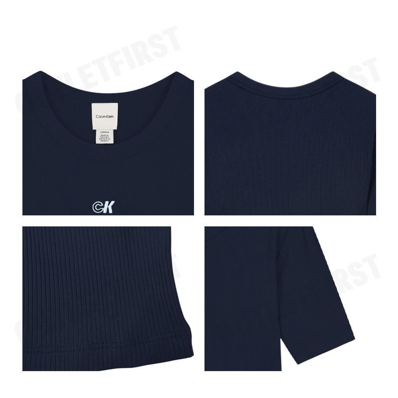 CALVIN KLEIN MODAL STRETCH MONOGRAM LOGO GRAPHIC SLIM T-SHIRT COLOR NAVY CODE: 44C901G CEF