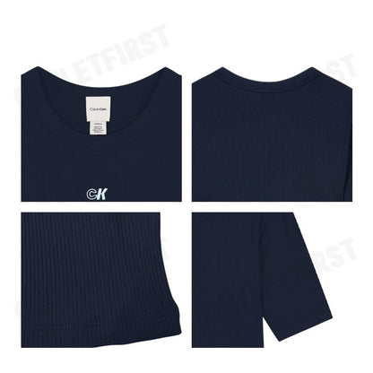 CALVIN KLEIN MODAL STRETCH MONOGRAM LOGO GRAPHIC SLIM T-SHIRT COLOR NAVY CODE: 44C901G CEF