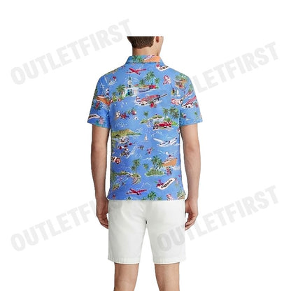 POLO RALPH LAUREN รุ่น STANDARD FIT BEAR LINEN-COTTON POLO CODE: 710966450001 เสื้อโปโล เสื้อคอปกแขน เสื้อผู้ชาย