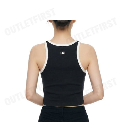 MLB รุ่น VARSITY VINTAGE SLIM-FIT CROPPED SLEEVELESS TOP CODE: 3FTOV0153 50BKS เสื้อกล้าม เสื้อกล้ามผู้หญิง เสื้อสีดำ