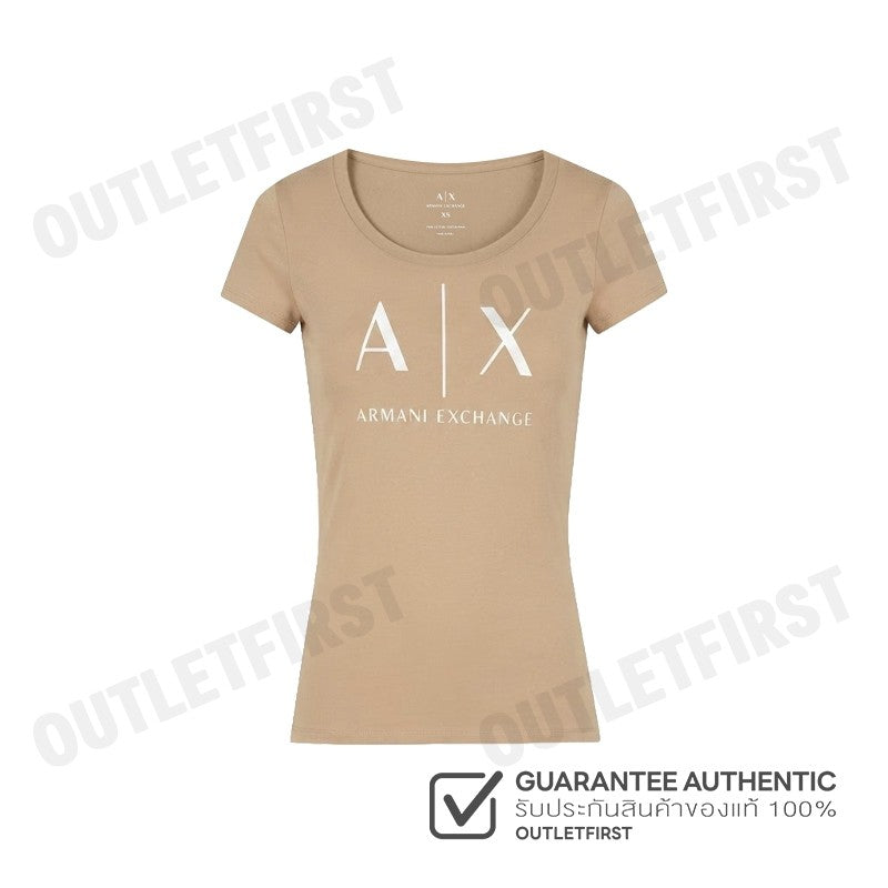 ARMANI EXCHANGE รุ่น PIMA COTTON PRINT LONG SLEEVE T-SHIRT CODE: 8NYT70 YJ16Z U6218 เสื้อยืดคอกลม เสื้อผู้หญิง แขนสั้น