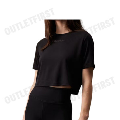 CALVIN KLEIN SPORT รุ่น CROPPED GYM T-SHIRT CODE: 4WS4K204 001 เสื้อครอป เสื้อยืดแขนสั้น เสื้อยืดผู้หญิง