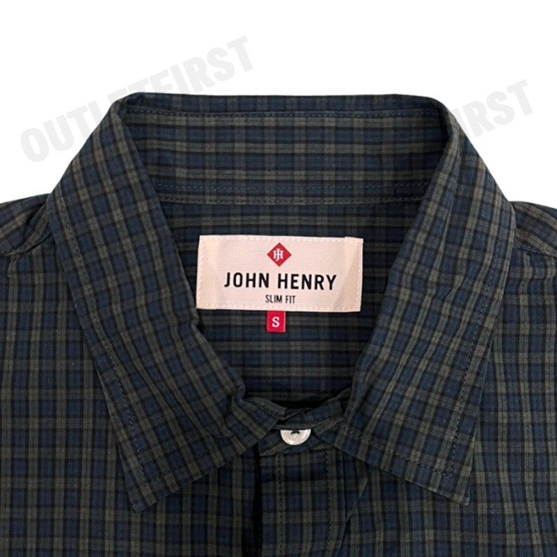 JOHN HENRY รุ่น MEN'S SHORT SLEEVES SLIM FIT SHIRT (GREEN) CODE: JH F424MSSSM41 เสื้อเชิ้ตแขนสั้น เสื้อเชิ้ต เสื้อผู้ชาย