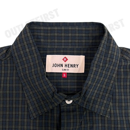 JOHN HENRY รุ่น MEN'S SHORT SLEEVES SLIM FIT SHIRT (GREEN) CODE: JH F424MSSSM41 เสื้อเชิ้ตแขนสั้น เสื้อเชิ้ต เสื้อผู้ชาย