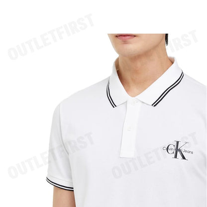 CALVIN KLEIN JEANS รุ่น MONOLOGO SLIM TIPPED POLO CODE: J324245 YAF เสื้อโปโล เสื้อโปโลแขนสั้น เสื้อโปโลผู้ชาย