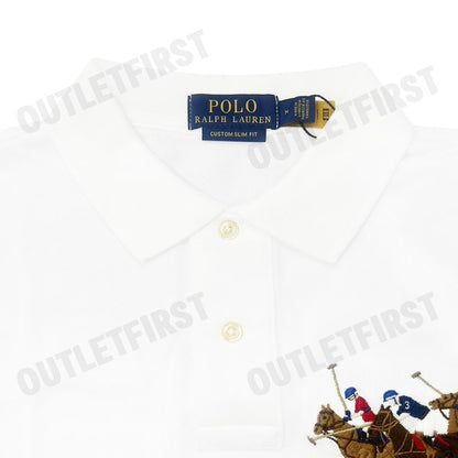 POLO RALPH LAUREN รุ่น CUSTOM SLIM FIT TRIPLE-PONY POLO SHIRT CODE: 710868798001 เสื้อโปโล เสื้อแขนสั้น เสื้อโปโลผู้ชาย