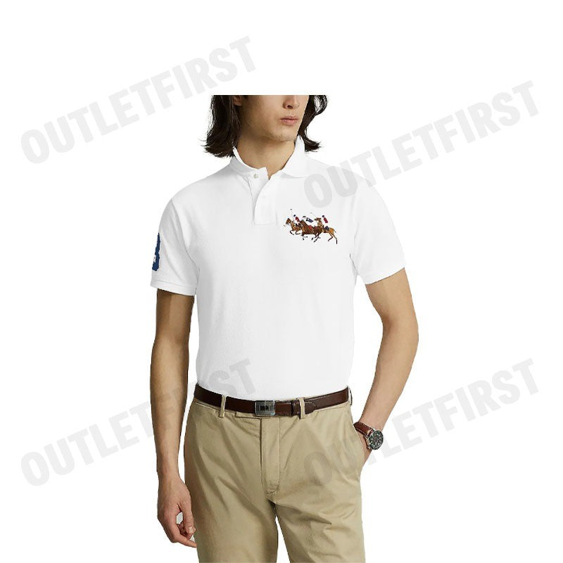 POLO RALPH LAUREN รุ่น CUSTOM SLIM FIT TRIPLE-PONY POLO SHIRT CODE: 710868798001 เสื้อโปโล เสื้อแขนสั้น เสื้อโปโลผู้ชาย