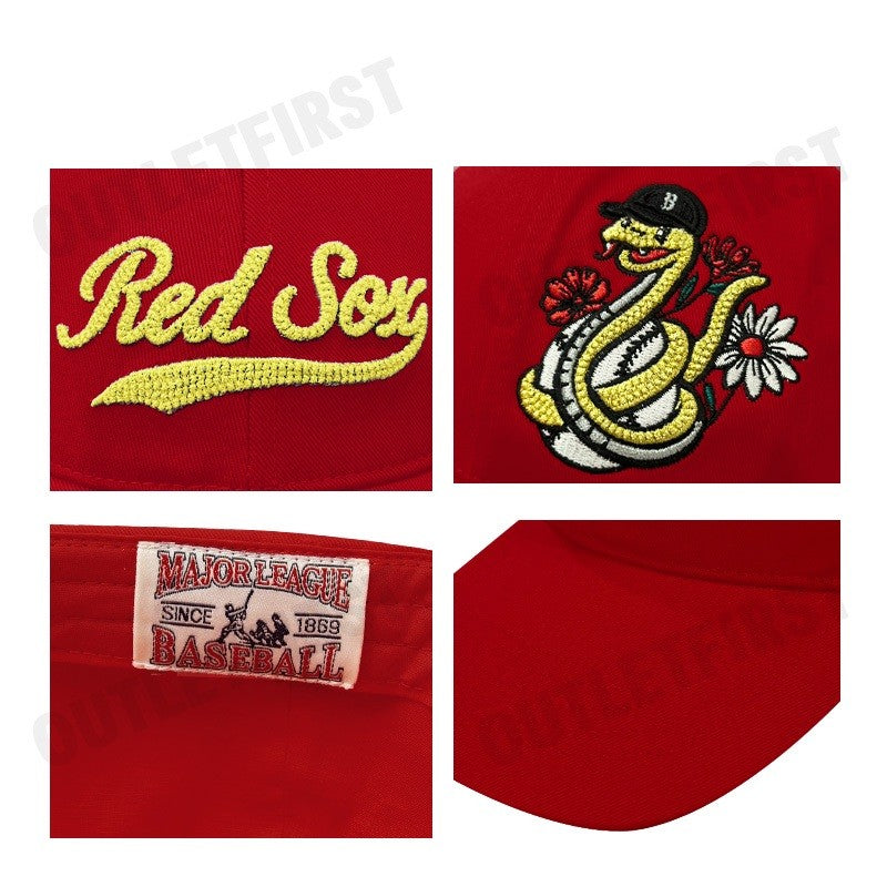 MLB รุ่น NEW YEAR SNAKE STRUCTURED BALL CAP MODEL CODE: 3ACPQ015N 43RDD หมวกแก็ป หมวกปีกแบน หมวกสีแดง