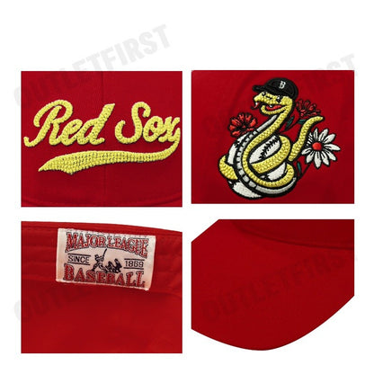 MLB รุ่น NEW YEAR SNAKE STRUCTURED BALL CAP MODEL CODE: 3ACPQ015N 43RDD หมวกแก็ป หมวกปีกแบน หมวกสีแดง