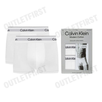 CALVIN KLEIN  รุ่น 2 PACK MODERN COTTON STRETCH TRUNKS CODE: NB3985 100 กางเกงชั้นในผู้ชาย บ๊อกเซอร์ กางเกงใน