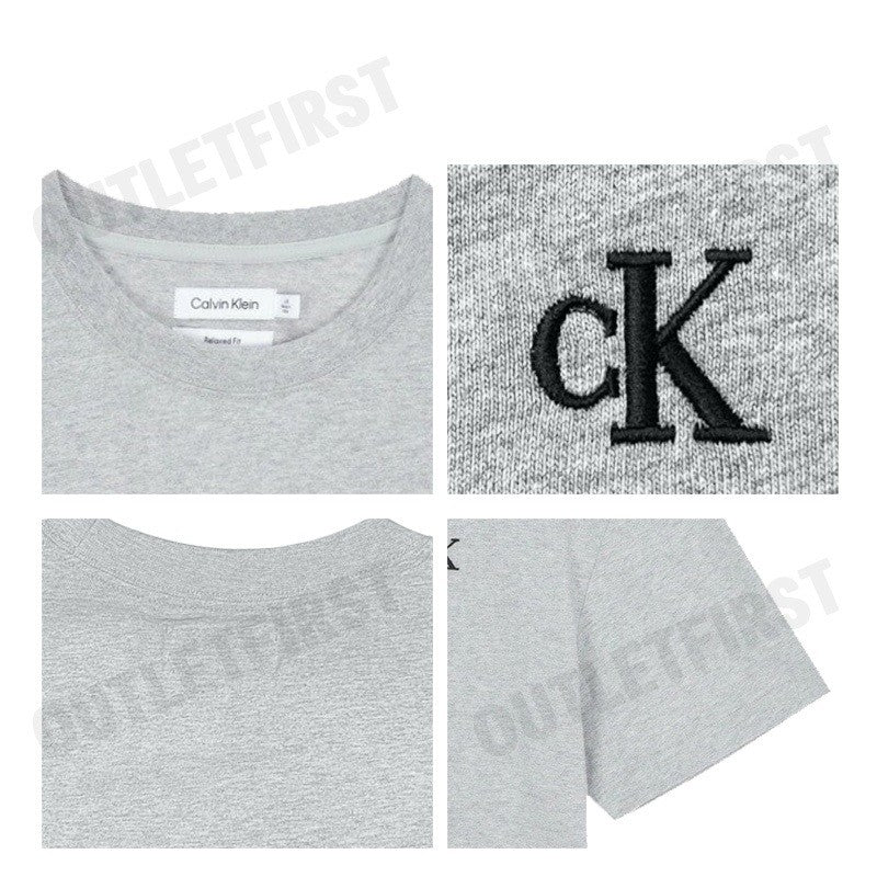 CALVIN KLEIN รุ่น ARCHIVE LOGO RELAXED CREWNECK T-SHIRT CODE: 40HM229 P79 เสื้อยืดคอกลม เสื้อผู้ชาย สีเทา