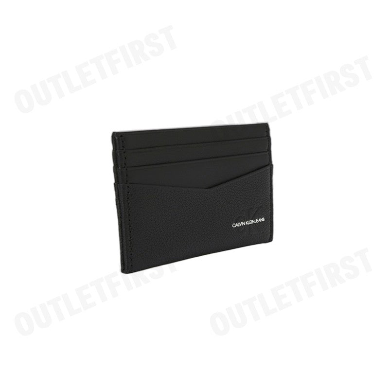 CALVIN KLEIN JEANS รุ่น MEN'S EMBOSSED LEATHER CARD HOLDER CODE: HP1630 001 กระเป๋าใส่การ์ด กระเป๋าผู้ชาย กระเป๋าสีดำ