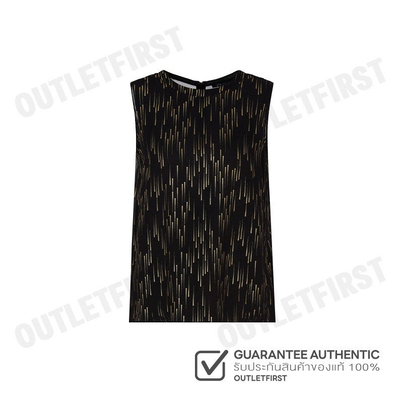 ARMANI EXCHANGE รุ่น WOMEN'S BLACK PATTERNED BLOUSE CODE: 6DYH44 YN2VZ 42AP เสื้อเบลาส์ผู้หญิง เสื้อสีดำ เสื้อแขนกุด
